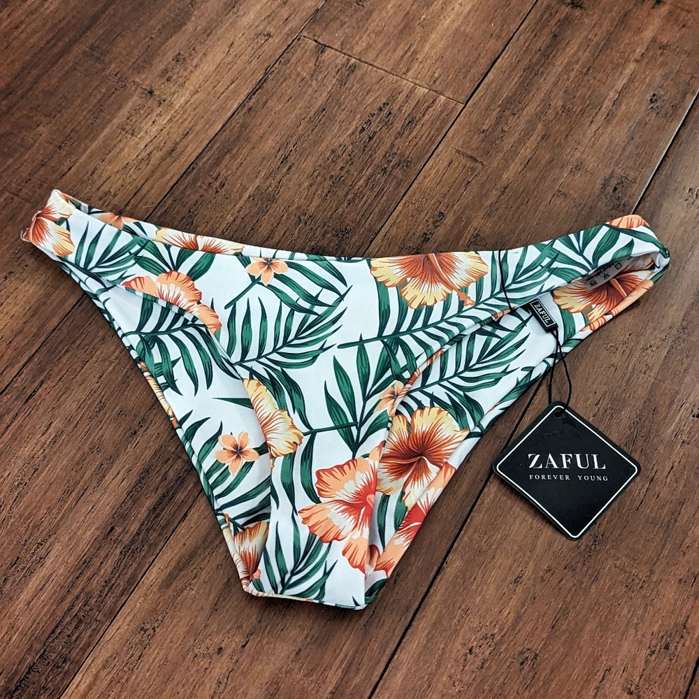 Zaful Tropical Floral Bikini Bottoms